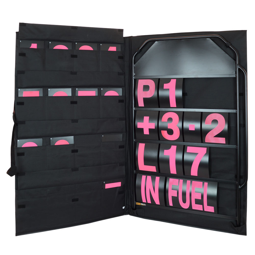 Zwarte aluminium sign kit, roze nummers, tas inbegrepen - GT2i - BG-R250BLA-P - BGR250BLA-P - 5060252091428