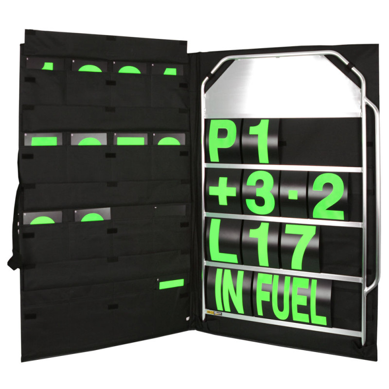 Brede aluminium bewegwijzeringsset met groene nummers en tas - BG-R250G - BGR250G - 5060252091459