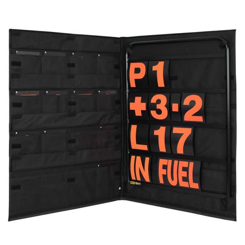 Zwarte aluminium bewegwijzeringsset met oranje nummers en opbergtas - BG-R260BLA-O - BGR260BLA-O - 5060252091558