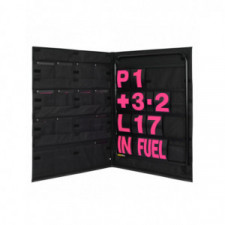Kit panneautage alu noir avec chiffres roses et sac de rangement