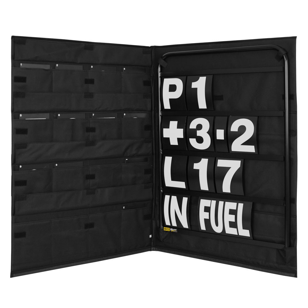 BG RACING Standard red Aluminium Pit Board Kit with white numbers and carry bag - GT2i - BG-R260BLA-W - BGR260BLA-W - 5060252091572