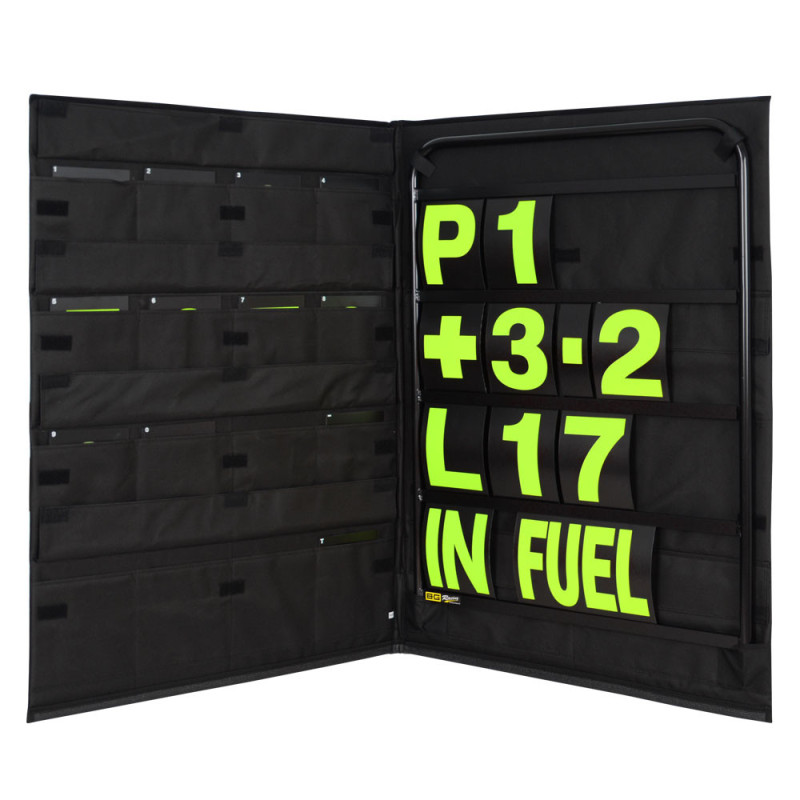 Zwarte aluminium sign kit met gele nummers en opbergtas - GT2i - BG-R260BLA-Y - BGR260BLA-Y - 5060252091589