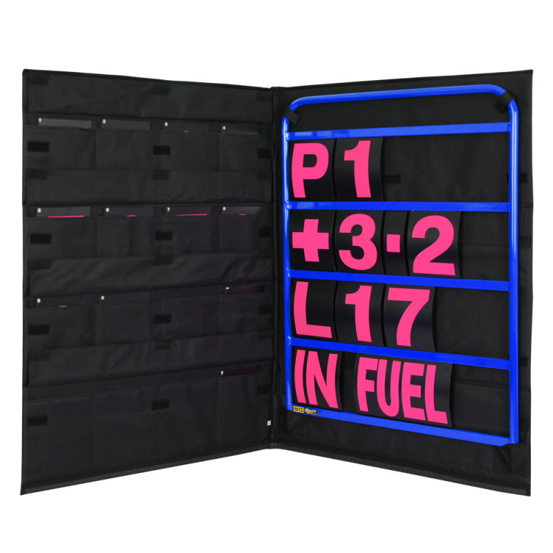 Blauwe aluminium bordenkit, roze belettering, inclusief opbergtas - GT2i - BG-R260BLU-P - BGR260BLU-P - 5060252091619
