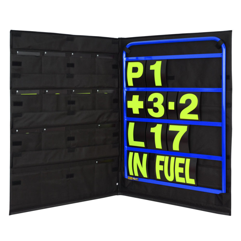 Blauwe aluminium bewegwijzeringset met gele nummers en opbergtas - BG-R260BLU-Y - BGR260BLU-Y - 5060252091633