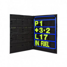 Kit pannello blu in  alluminio con numeri gialli e borsa per il trasporto