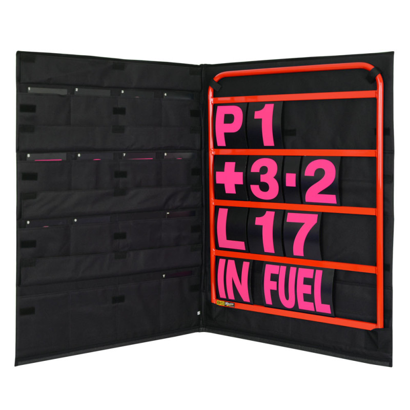 Rode aluminium signalisatie kit, roze nummers en opbergtas - GT2i - BG-R260RED-P - BGR260RED-P - 5060252091695