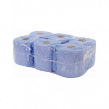 Set van 6 rollen 2-laags papieren handdoeken 375 vellen 19x19cm