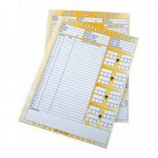Feuilles de recapitulatif de réglages par 50