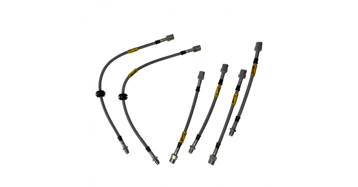 Kit Tubi Freno Manicotto Aviazione Completa Goodridge Lancia Beta Coupé / HPE / Spyder 6 Pezzi