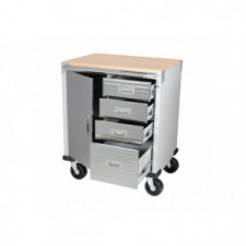 Servante 4 tiroirs plateau bois