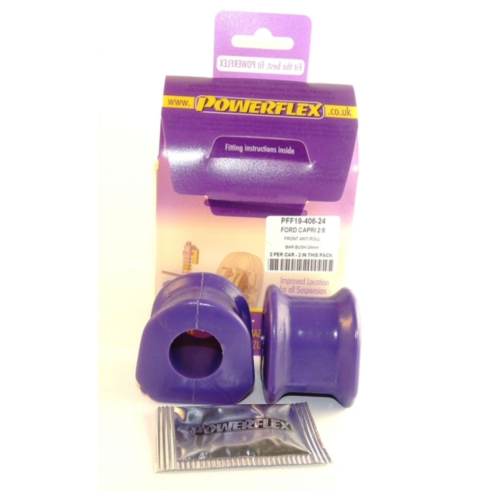 Silentbloc Powerflex pentru bară antiruliu față Ford Capri 24 mm (2 bucăți) - PF-F1940624-2 - PFF19-406-24 - 5055676503473