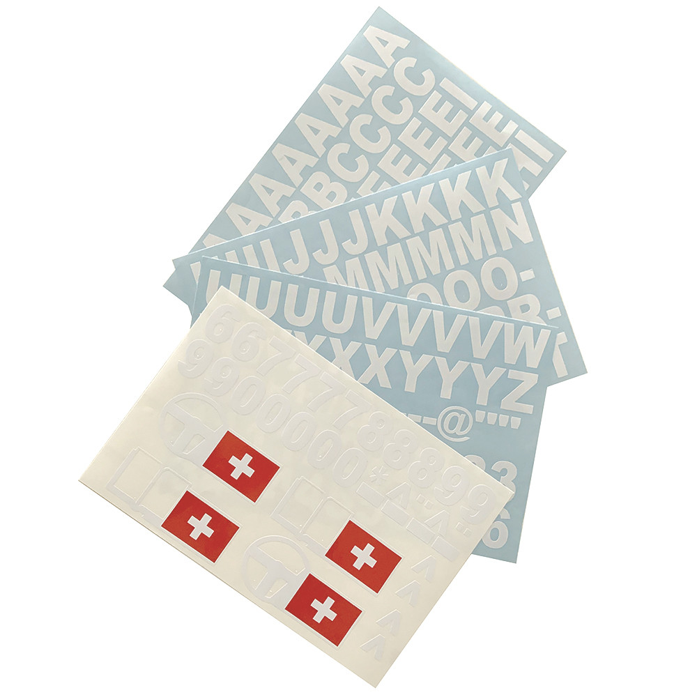 Planche adhésif Lettres/Chiffres/Drapeau Suisse - DE-LETTRES-CH - 3661768378274