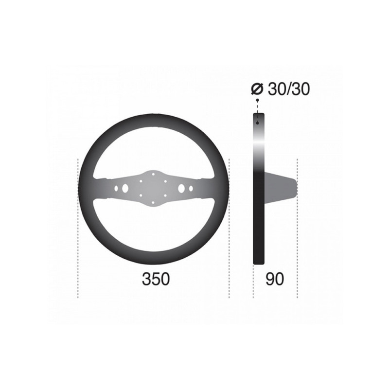 Sparco R215 zwart lederen stuur - 015R215CSN - 015R215CSN - 8033280067441