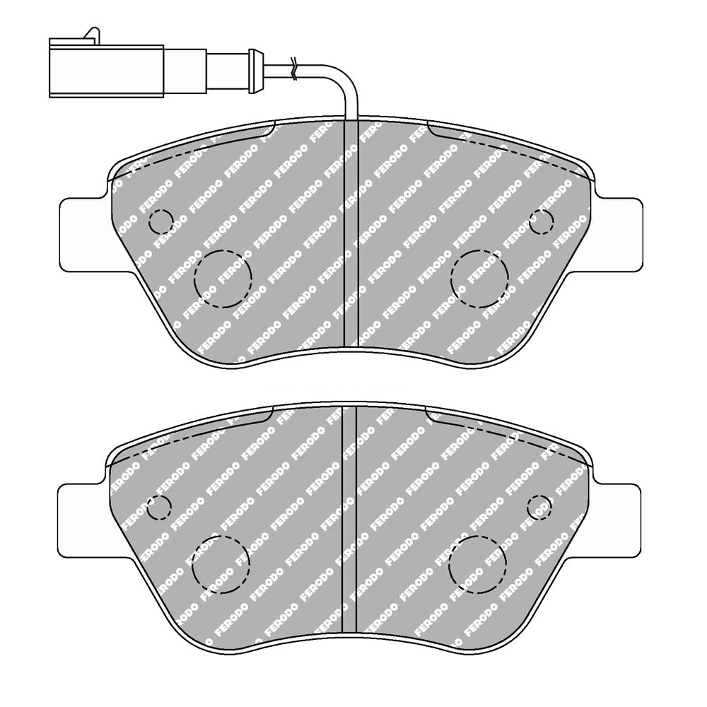 Ferodo DS Performance brake pads front for FIAT 500 1.4 16V 01.07 -  caliper BOSCH - F-DS1466P - FDS1466 DS PERF - 3661768789742
