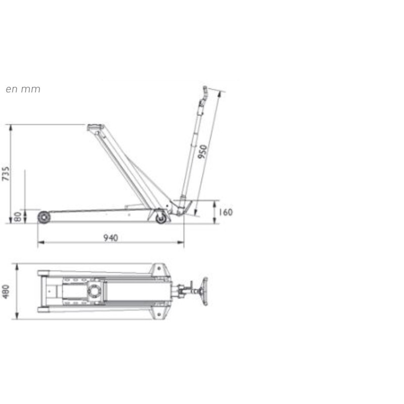 Cric hidraulic AC profesional de 1,3 t - AS-DK13HLQ - AC DK 13 HLQ - 3661768373361