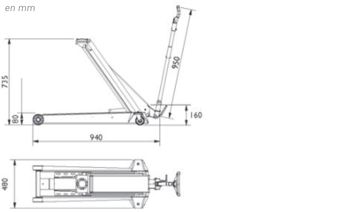 Cric hidraulic AC profesional de 1,3 t - AS-DK13HLQ - AC DK 13 HLQ - 3661768373361