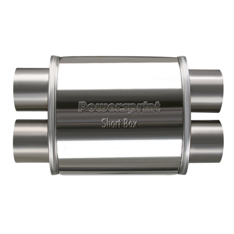 Powersprint stainless steel oval intemerdiate flame guard dual exit muffler - PS-905022 - 905022