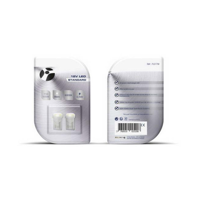 2 T10 W5W 4LED SMD3528 witte LED-lampen - LI-PL017W - PL017W - 3760010025208