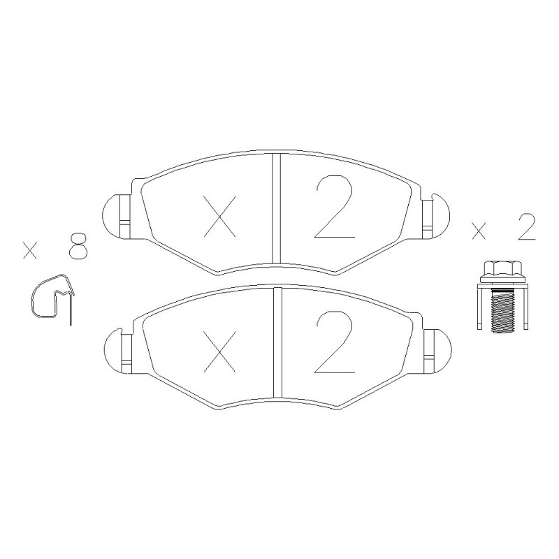 GT2i Club Avant remblokken voor PEUGEOT 206 1.1i, 1.4i, 1.6i, 1.9 D 1998-08 - Bosch remklauwen - GT-PC2630 - 3661768552698