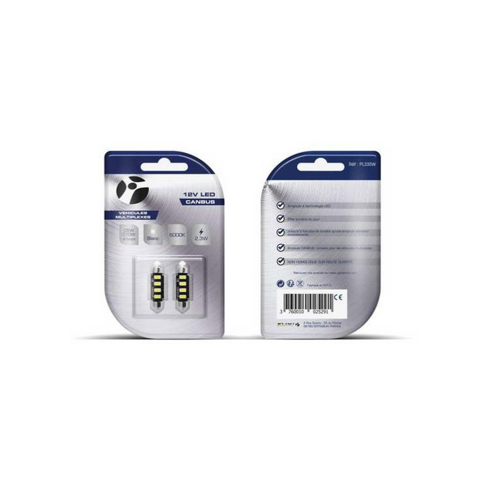 2 ampoules LED C5W 41MM 4LED SMD5730 - LI-PL335W - PL335W - 3760010025291