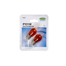 2 x 12V 21W BAU15S oranje lampen (blister) RING - LI-REW581 - RW581 - 5055175200705