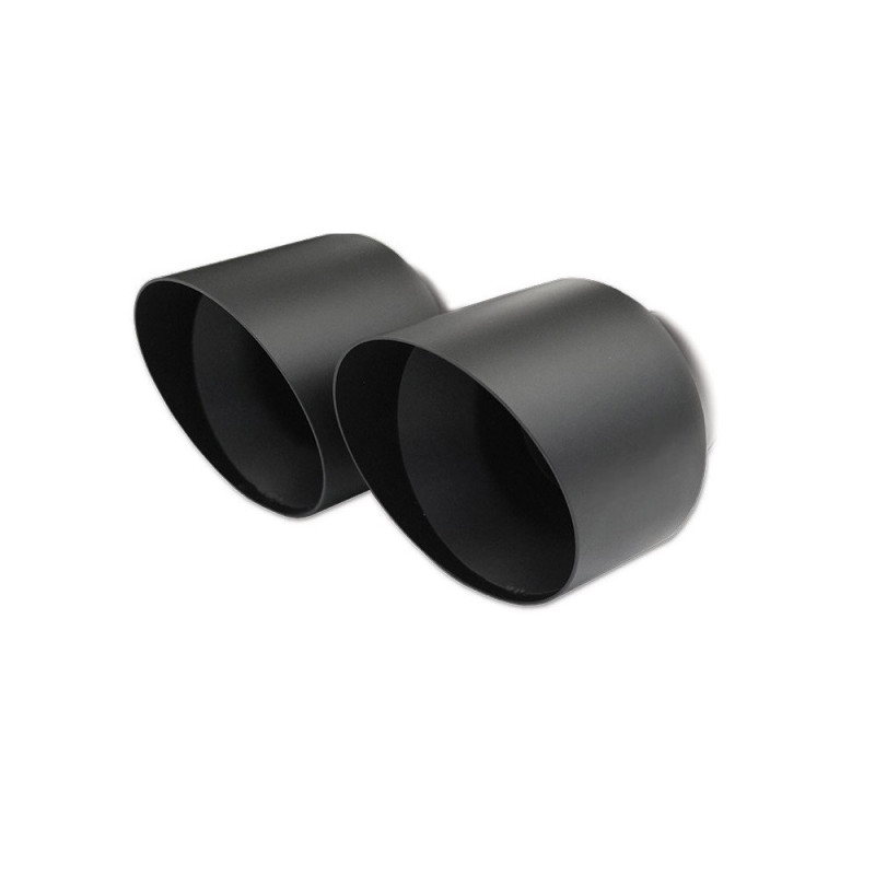 RVS aansluitpunt 2x100mm Zwart keramisch HONDA CIVIC 1.5 Turbo 182pk 2018- - IC-HOCI0610CBK - HOCI.06.10CBLACK - 3661768559499