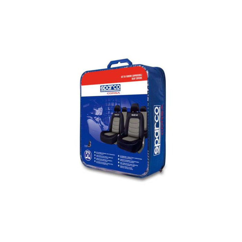 JEU DE HOUSSES COMPLET SPARCO NOIR/GRIS 100% POLYESTER - LI-SPC1019GR - SPC1019GR - 8430046290066