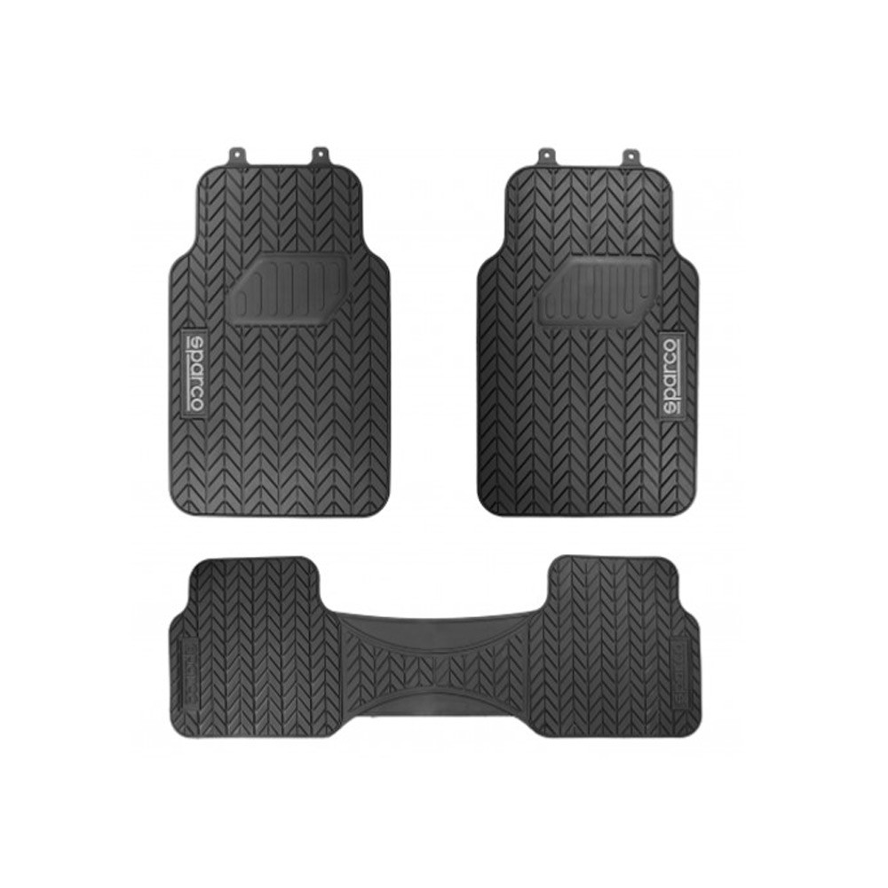 4 tapis de sol PVC noirs SPARCO (3 parties) - LI-SPF501BK - SPF501BK - 6922516319893