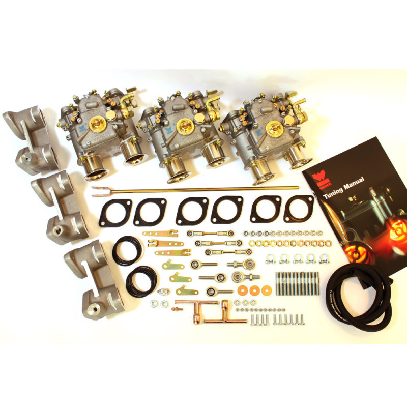 Weber 3x 40DCOE carburateur + inlaatspruitstuk kit BMW M30 2.5/2.8/3.0 - W-PBM301 - PBM301 - 3661768405611