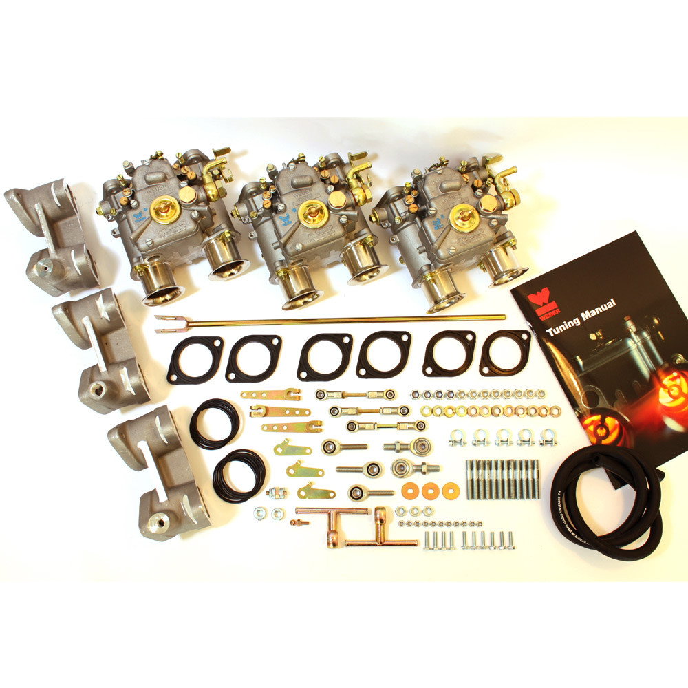 Weber 3x 40DCOE carburateur + inlaatspruitstuk kit BMW M30 2.5/2.8/3.0 - W-PBM301 - PBM301 - 3661768405611
