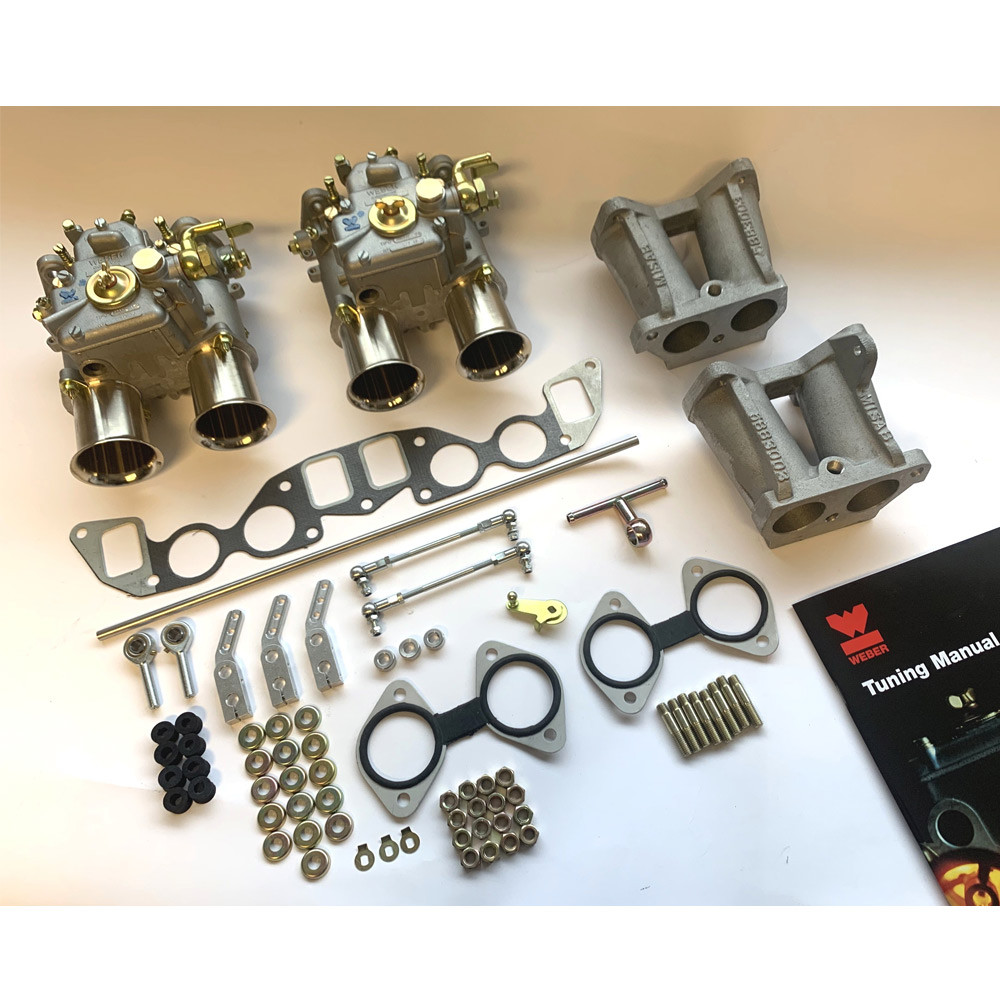 Weber intake kit 2x 40DCOE Volvo B18/B20 - W-PVO201-40 - PVO201-40 - 3661768406021