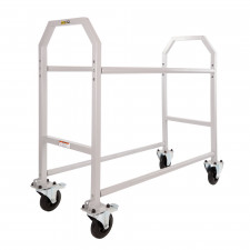 Chariot à pneu acier peinture epoxy grise longeur 1,5m avec roue alu et caoutchouc
