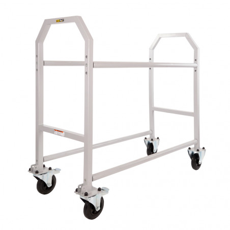 Chariot à pneu acier peinture epoxy grise, bras réglables, roues alu et caoutchouc - GT2i