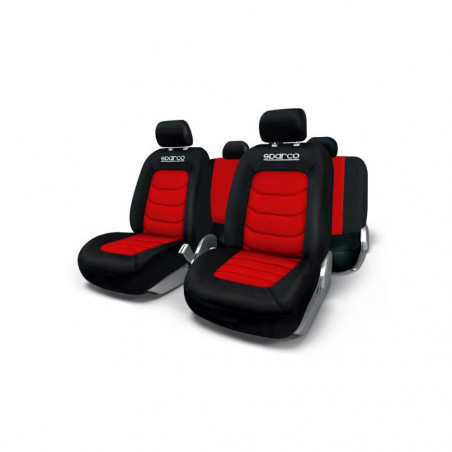 Jeu de housses complet SPARCO noir/rouge 100% polyester