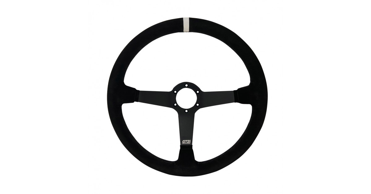 Volant GT2i Pro 380 Peau retournée Noir/Noir 65mm