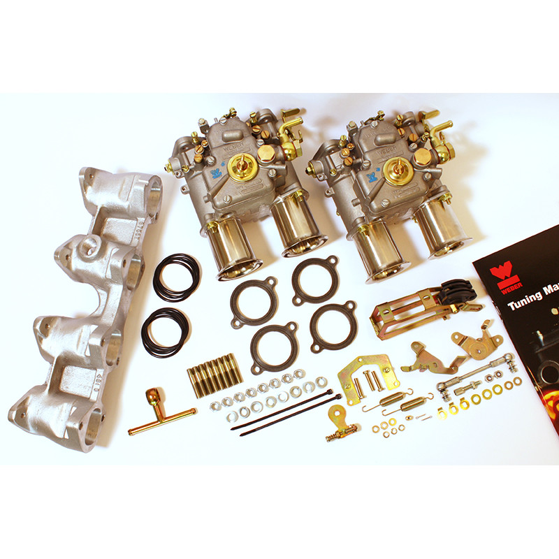 Weber 2x45 DCOE carburateur + inlaatpijp kit BMW 2000/2002 - W-PBM201 - PBM201 - 3661768405604