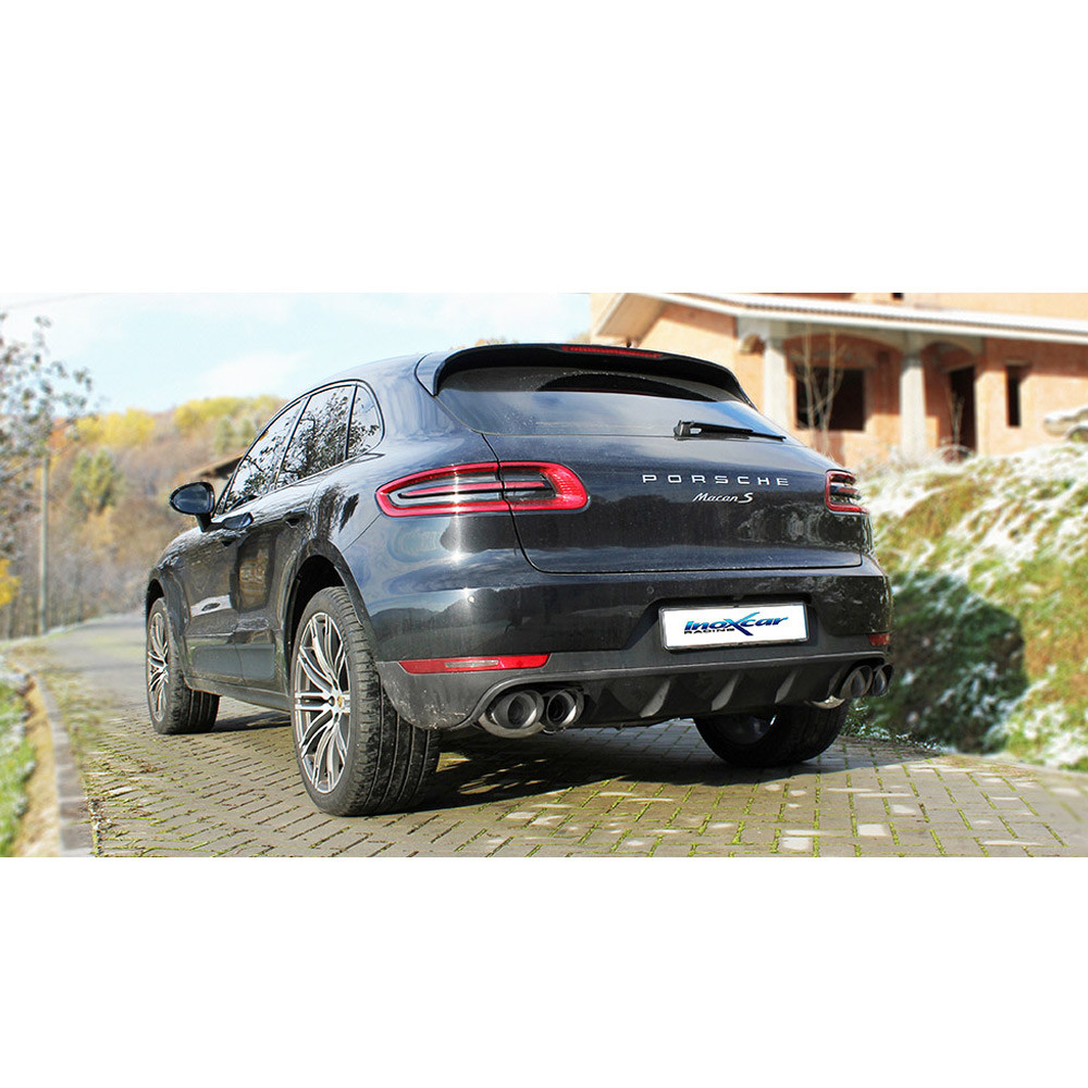 Terminal sans silencieux Inoxcar 2X100Racing Diamètre 100 Droit et Gauche Porsche Macan S 3.0TDi - IC-POMA02RA - POMA.02.RA - 3661768861448
