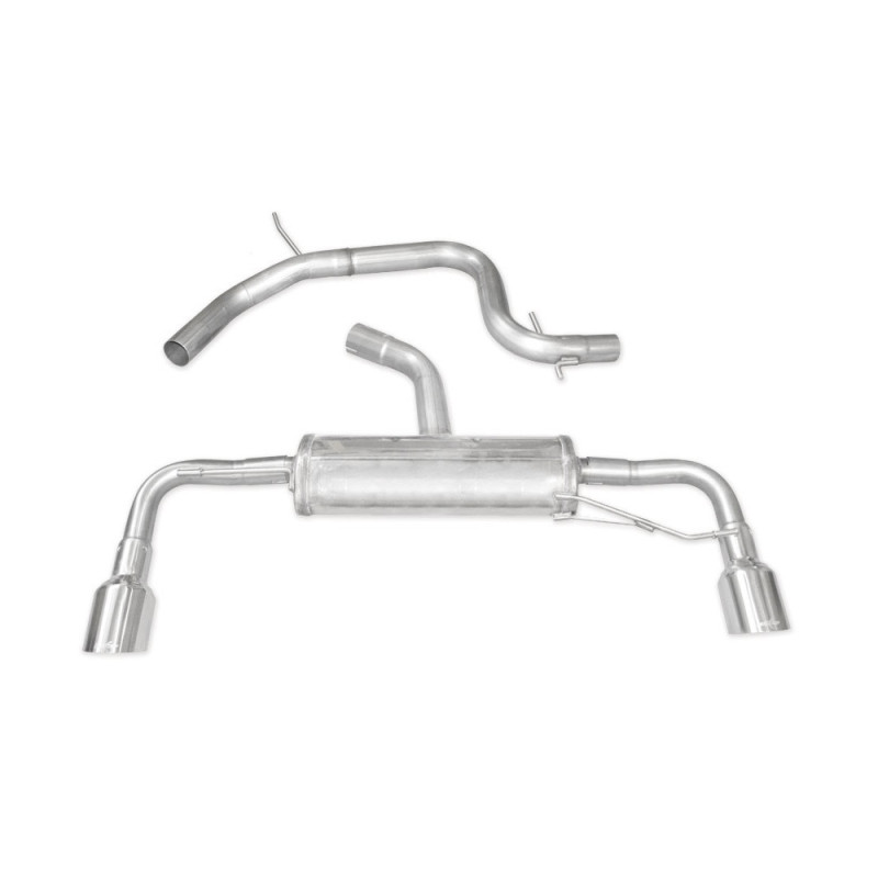 Tussenstuk + Geluiddemper 1x100Racing Inoxcar Volkswagen Golf 6 2.0 TSI GTi 63.5mm - IC-CATBACKVW4 - CATBACK.VW4 - 3661768397305