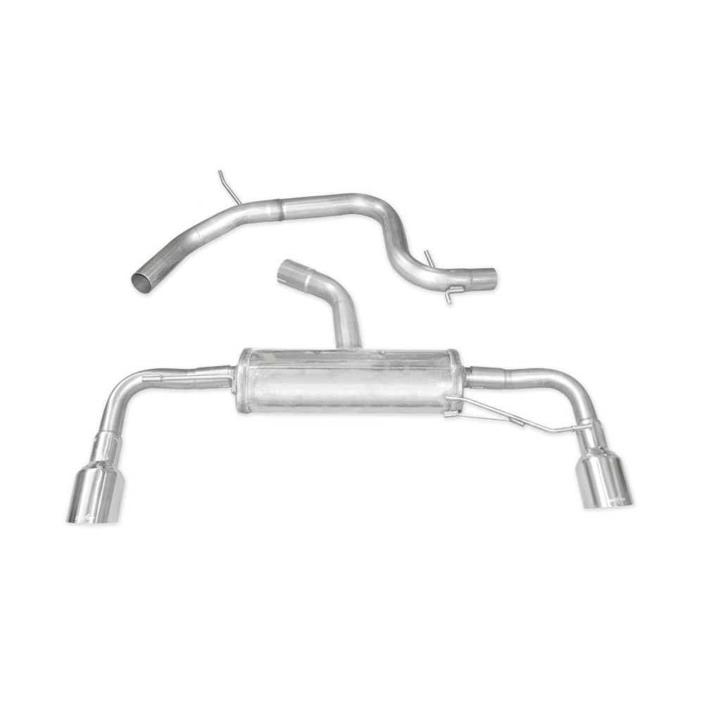 Tussenstuk + Geluiddemper 1x100Racing Inoxcar Volkswagen Golf 6 2.0 TSI GTi 63.5mm - IC-CATBACKVW4 - CATBACK.VW4 - 3661768397305