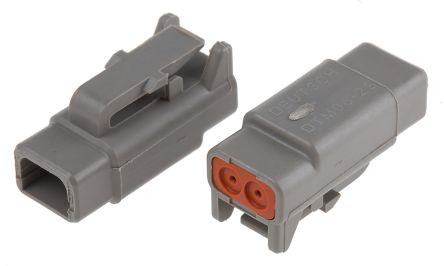 Connector DEUTSCH DTM male 2 pins - EL-DTM-2M - DTM06-2S - 3661768527610