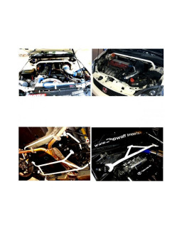 Rinforzo in H/ barra di struttura anteriore VW Golf 5/6 GTI/R32/R36 /Scirocco 4 punti