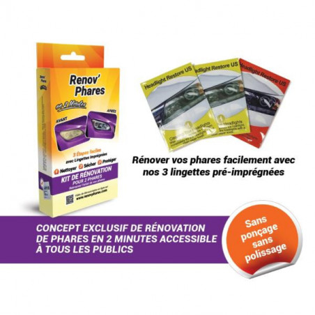 RENOV'PHARES - LINGETTES DE RENOVATION POUR PHARES