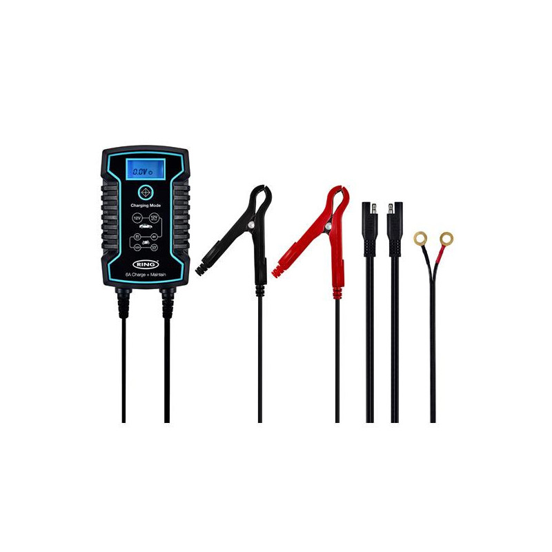 INTELLIGENTE ACCULADER + LAADONDERHOUD 6A 6/12V RING - LI-RESC806FR - RESC806FR