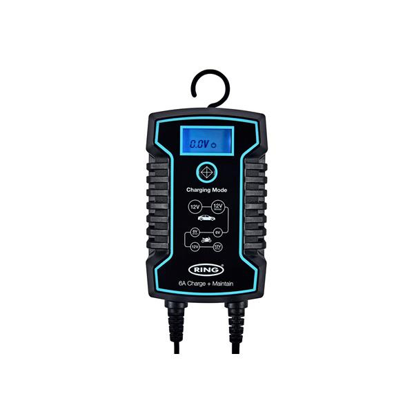 CARICABATTERIE INTELLIGENTE + MANTENIMENTO DELLA CARICA 6A 6/12V AD ANELLO - LI-RESC806FR - RESC806FR