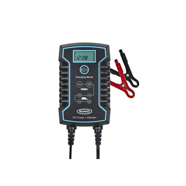 CARICABATTERIE INTELLIGENTE + MANTENIMENTO DELLA CARICA 8A 12V AD ANELLO - LI-RESC808FR - RESC808FR