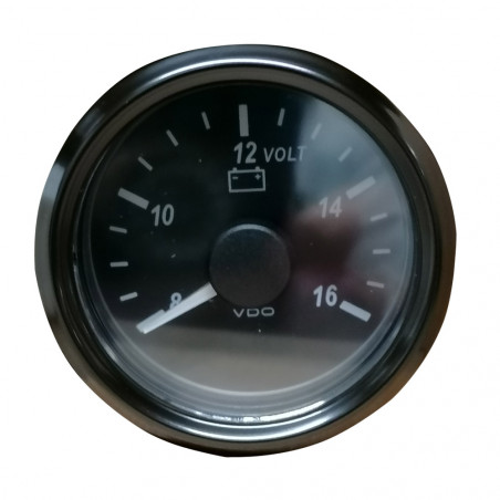 Voltimetro VDO SingleViu Diametro 52mm Fondo Nero 8V/16V