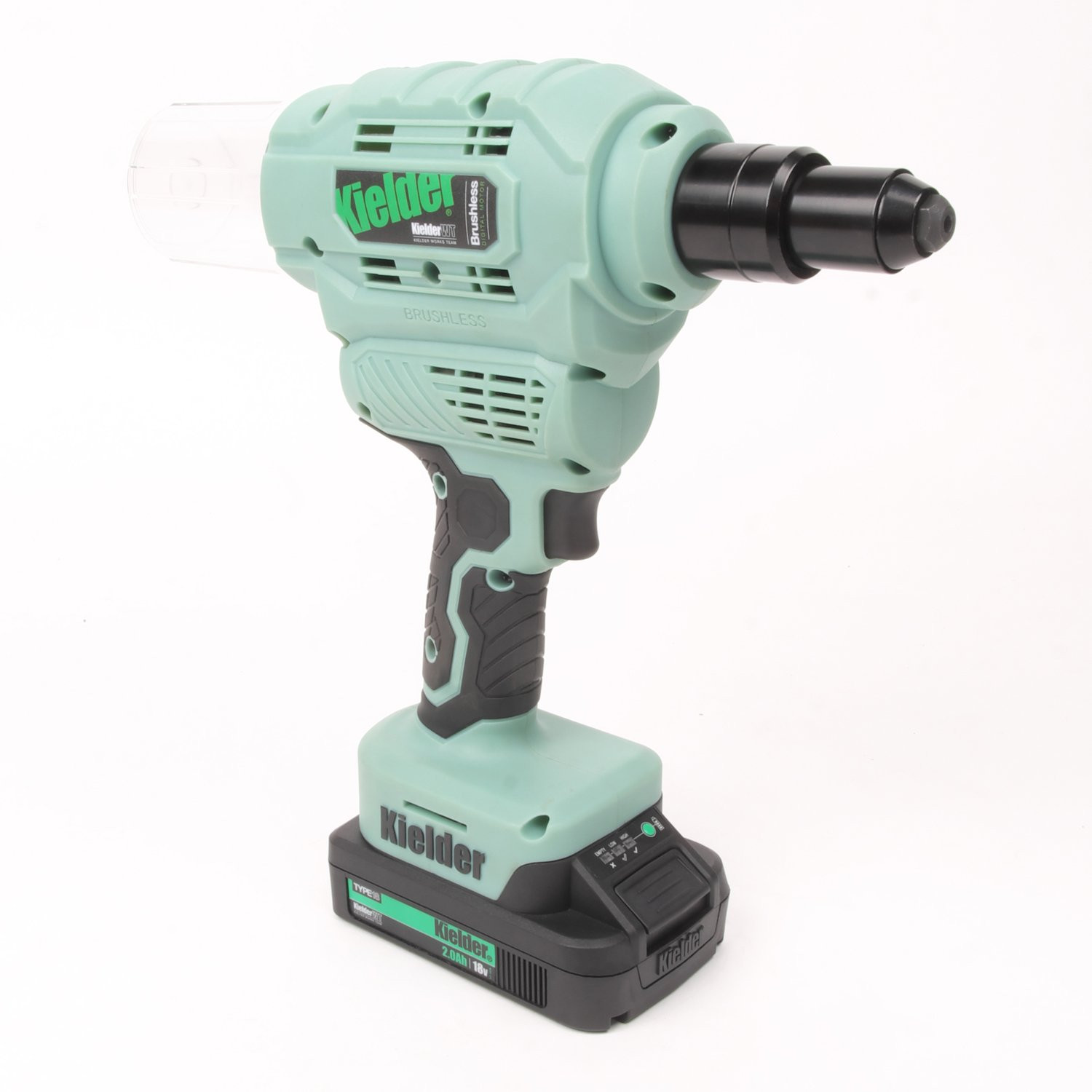 Riveteerpistool KIELDER 18V 1 batterij 2Ah + koffer + lader - KWT-009-01 - KWT-009-01EU - 3661768816493