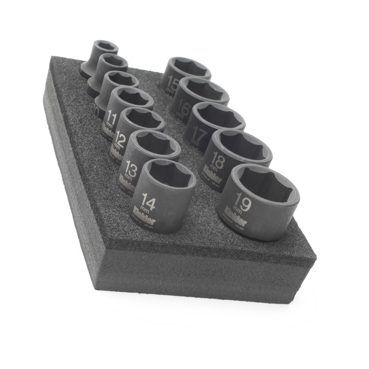 3/8" korte slagdoppenset KIELDER 12 metrische doppen (7, 8, 10, 11, 12, 13, 14, 15, 16, 17, 18 en 19 mm) - KWT-384-01 - KWT-384-01 - 5060441191984