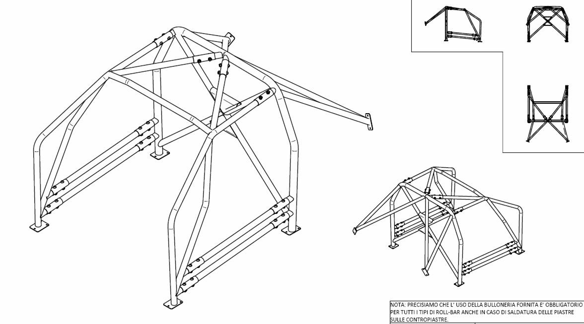 Arceau Sparco Peugeot 207 2006- moteur essence 6 points - GT2i - 00723193 - 00723193 - 8033280112738