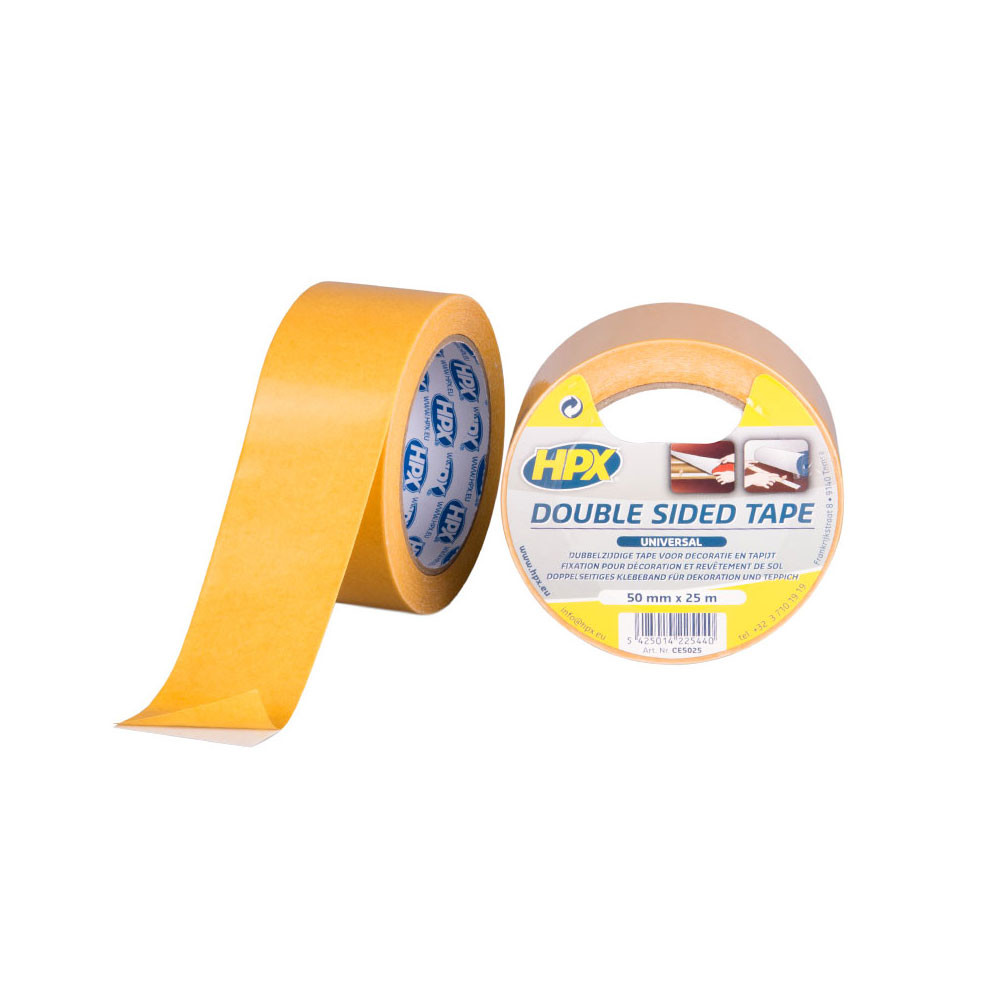 HPX Witte dubbelzijdige tape 50mm x 25m - HPX-CE5025 - CE5025 - 3661768793152